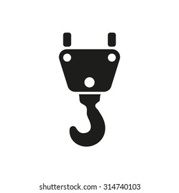 The crane hook icon. Building and lifting symbol. Flat Vector illustration