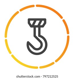 crane hook icon design with outline style. vector illustration.