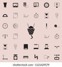 crane hook icon. Detailed set of Measuring Elements icons. Premium quality graphic design sign. One of the collection icons for websites, web design, mobile app on colored background