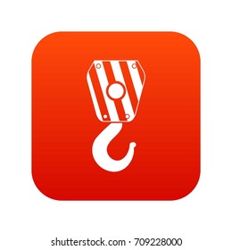 Crane hook icon digital red for any design isolated on white vector illustration