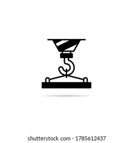 Kranhakensymbol mit Schlagschatten, Vektorgrafik