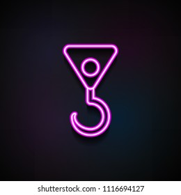 crane hook icon. Element of Minimalistic  icons for mobile concept and web apps. Neon crane hook icon can be used for web and mobile on dark gradient background