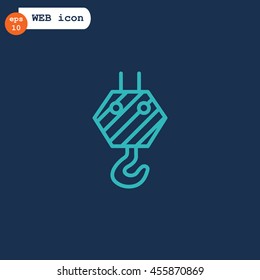  crane hook icon Flat.