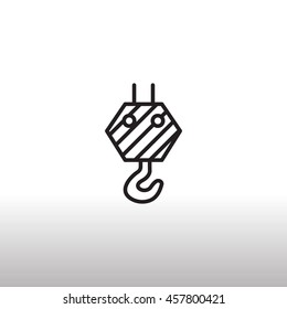  crane hook icon Flat.