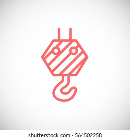  crane hook icon Flat.