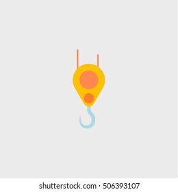crane hook icon, flat design