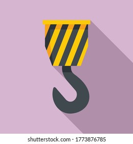 Crane hook icon. Flat illustration of crane hook vector icon for web design