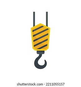 Crane hook icon. Flat illustration of Crane hook vector icon isolated on white background