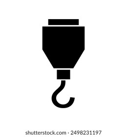 Crane hook icon illustrated on background