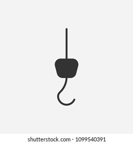 Crane hook icon illustration,vector construction sign symbol