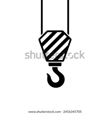 Crane hook icon isolated on white background.