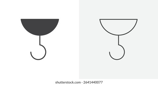Crane hook icon Line graphics illustration