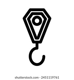 crane hook icon or logo isolated sign symbol vector illustration - high quality black style vector icons
