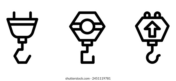 crane hook icon or logo isolated sign symbol vector illustration - high quality black style vector icons

