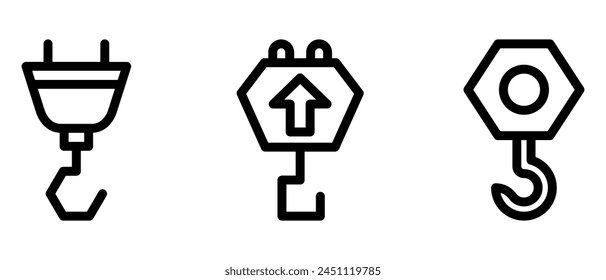 crane hook icon or logo isolated sign symbol vector illustration - high quality black style vector icons
