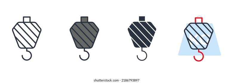 crane hook icon logo vector illustration. hook symbol template for graphic and web design collection