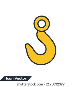 crane hook icon logo vector illustration. Crane symbol template for graphic and web design collection