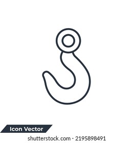 crane hook icon logo vector illustration. Crane symbol template for graphic and web design collection