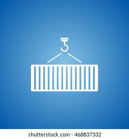 Crane Hook Icon on blue color.