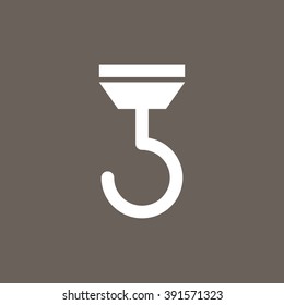 Crane Hook Icon on Dark Gray Color. Eps-10.