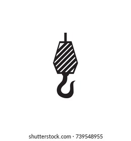 Crane hook icon on white background