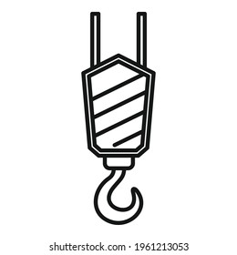 Crane hook icon. Outline Crane hook vector icon for web design isolated on white background