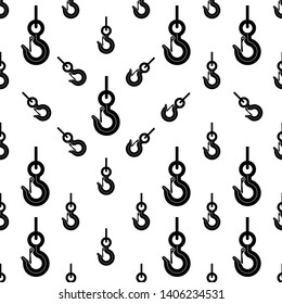 Crane Hook Icon Seamless Pattern, Tow Hook Vector Art Illustration