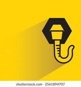 crane hook icon with shadow on yellow background