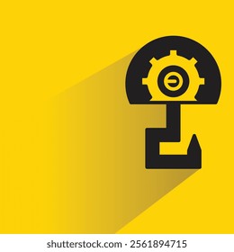 crane hook icon with shadow on yellow background