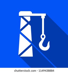 Crane hook icon with shadow , vector sign design.