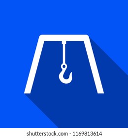 Crane Hook icon with shadow , vector sign design