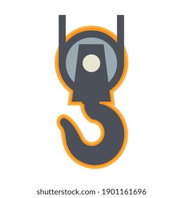 Icono de gancho de grúa o signo, ilustración vectorial abstracta