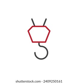crane hook icon. sign for mobile concept and web design. outline vector icon. symbol, logo illustration. vector graphics.