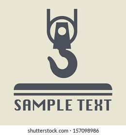 Crane hook icon or sign, vector illustration