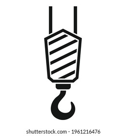 Crane hook icon. Simple illustration of Crane hook vector icon for web design isolated on white background