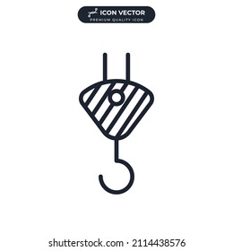 Crane hook icon symbol template for graphic and web design collection logo vector illustration