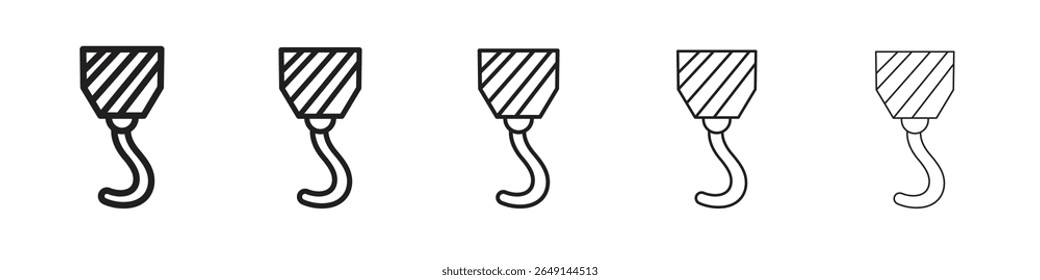 Crane hook icon thin flat outline style vector sign