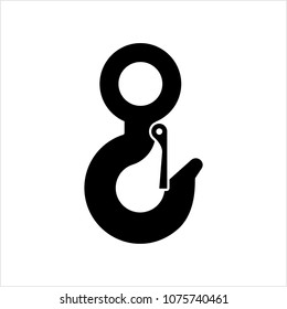 Crane Hook Icon, Tow Hook Vector Art Illustration