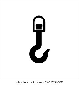 Crane Hook Icon, Tow Hook Vector Art Illustration