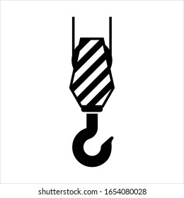 Crane Hook Icon, Tow Hook Vector Art Illustration