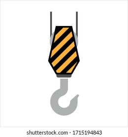 Crane Hook Icon, Tow Hook Vector Art Illustration