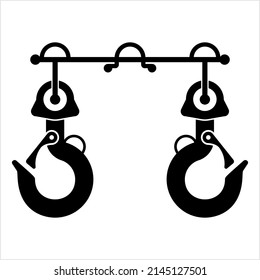 Crane Hook Icon, Tow Hook Vector Art Illustration