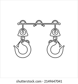 Crane Hook Icon, Tow Hook Vector Art Illustration