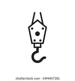 Crane, hook icon in trendy outline style design. Vector graphic illustration. Suitable for website design, logo, app, and ui. Editable vector stroke. EPS 10.