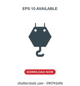 Crane hook icon vector