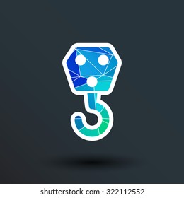 crane hook icon vector button logo symbol concept.