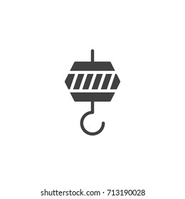 Crane hook icon vector, filled flat sign, solid pictogram isolated on white. Symbol, logo illustration.