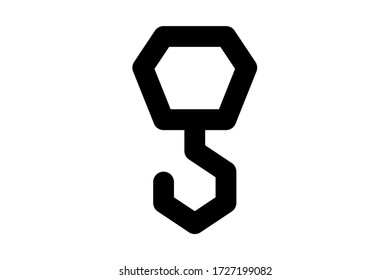 Crane hook icon vector isolated on white background for your web and mobile app design