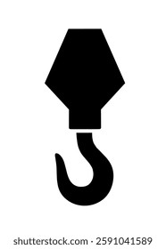 crane hook icon vector on white background. hook icon