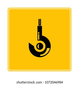 crane hook icon in yellow background